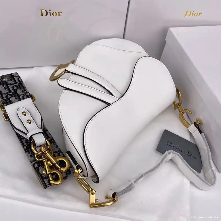 Cheap Calfskin Dior White Bag Smooth Saddle 0701 Luxury